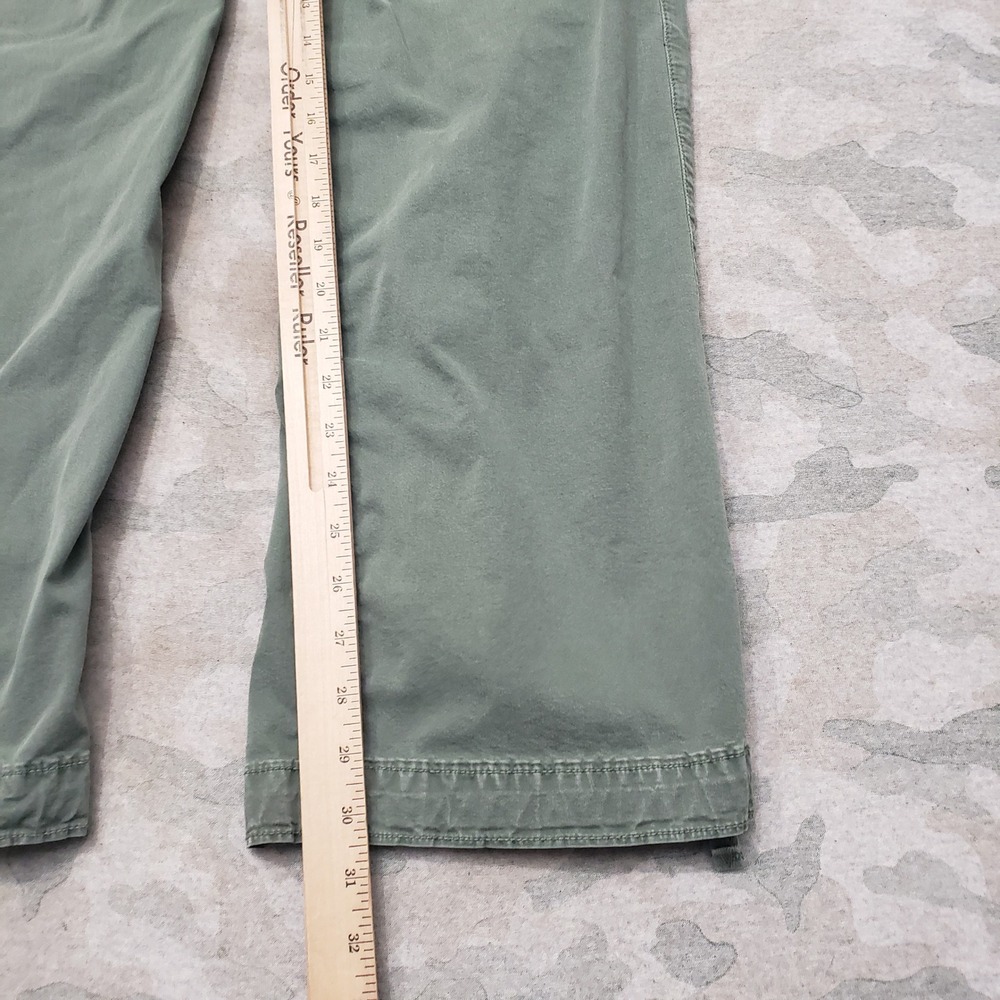 American Eagle Pants Womens 6 Long Green Stove Pipe Wide Leg Pockets Preppy - Picture 4 of 12